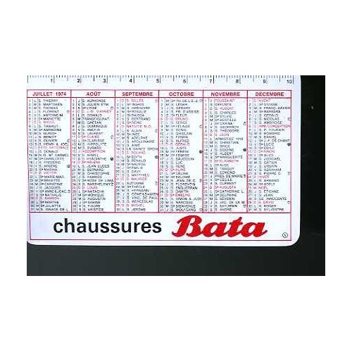Calendrier De Poche - Chaussures Bata