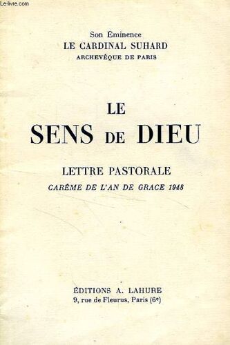 Le Sens De Dieu, Lettre Pastorale