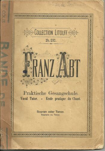 Praktische Gesangschule (Vocal Tutor - Ecole Pratique Du Chant)