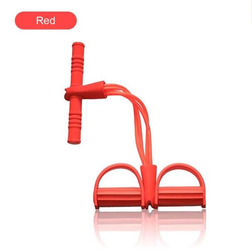 La Couleur Rouge Pédale De Traction Multifonctions Multifonctions À 4 Tubes, Corde Élastique, Extentureuse De Jambes, Yoga, Pilates, Fitness, Cétin, Outil Amincissant, Entrraînement En Intérieur