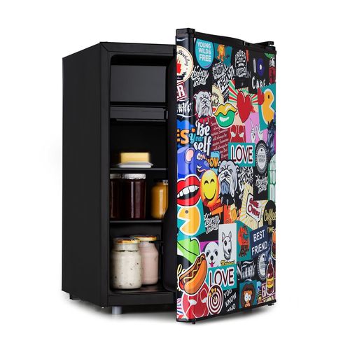 Klarstein Cool Vibe 70+ Rfrigrateur 72 litres 2 fonds Style Stickerbomb
