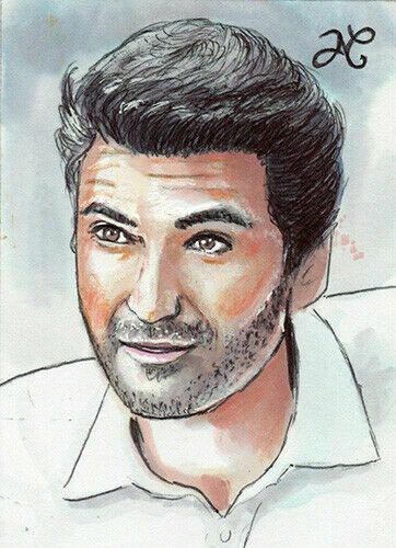 Dessin Original Sur Carte Aceo Portrait Paul Reverie Série Tv Sendhil Ramamurthy Star Miniature Art