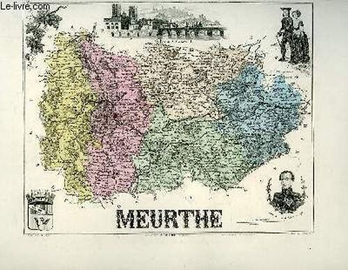 1 Carte Gravée En Couleurs De La Meurthe - N°53