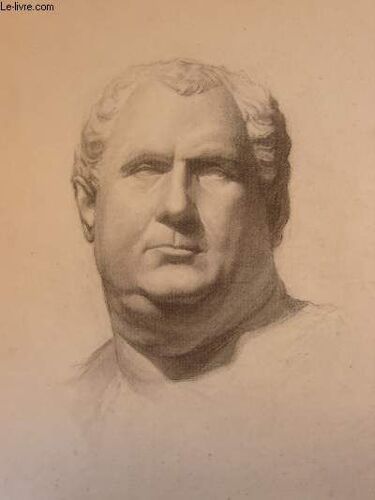 Portrait Original D'un Homme De Forte Corpulence, Aux Cheveux Blancs. Dessiné De Face