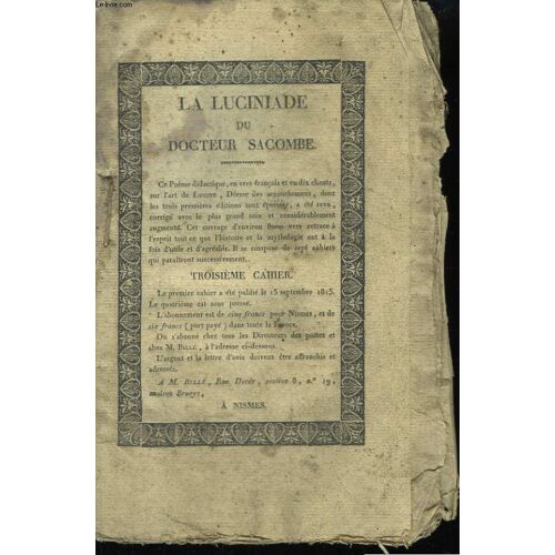 La Luciniade. 3ème Cahier
