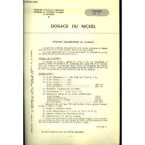 Dosage Du Nickel