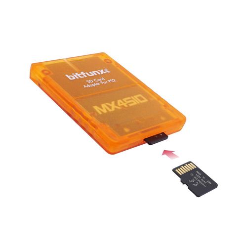 Bitfunx-Adaptateur De Carte Sd Pour Consoles Sony Playstation 2,Mx4sio,Sio2sd,Ps2 - Type Tf-Micro Sd Orange
