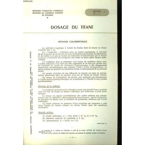 Dosage Du Titane