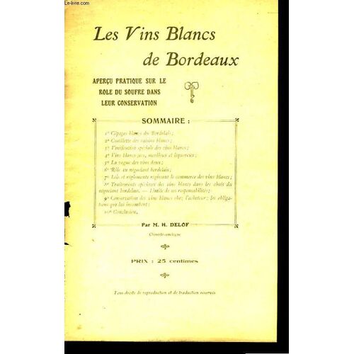 Les Vins Blancs De Bordeaux