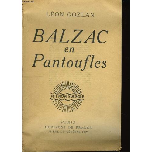 Balzac En Pantoufles