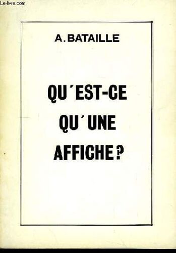 Qu'est-Ce Qu'une Affiche ?