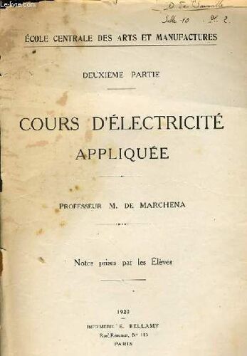 Cours D'electricite Appliquee 2e Partie - Notes Prises Par Les Élèves