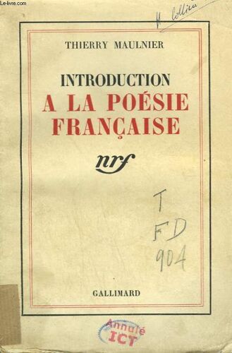 Introduction A La Poesie Francaise