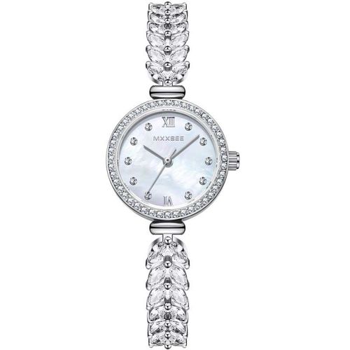 Montre À Bracelet En Acier Pour Femme Montre À Diamant Rond Sirène Montre À Quartz Étanche Et Résistante À La Transpiration