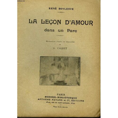 La Lecon D'amour Dans Un Parc. Collection Modern Bibliotheque