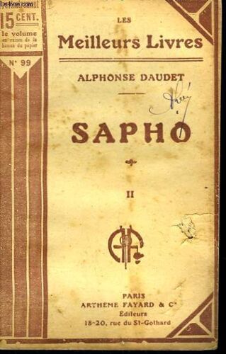 Sapho. Tome 2. Collection : Les Meilleurs Livres N° 99