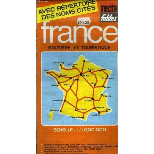 Carte De France Routiere Et Touristique Avec Repertoire Des Noms Cites