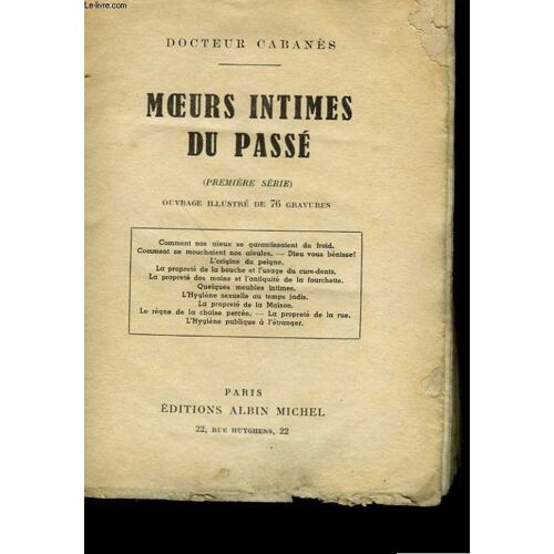 Moeurs Intimes Du Passe. Premiere Serie