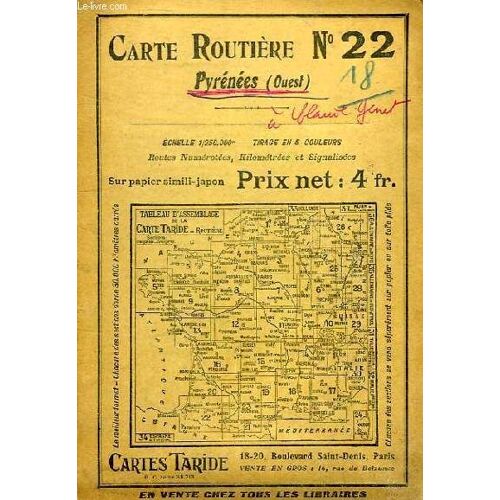 Carte Routiere Des Pyrenees (Ouest) N°22