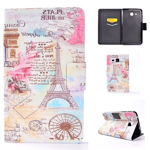 Housse Pour Samsung Galaxy Tab A 7.0 (2016) Sm-T280 T285, Beau Pu Cuir Aimant Double Portefeuille Support Porte-Carte Protecteur Coque Étui À Rabat (Ml-5)