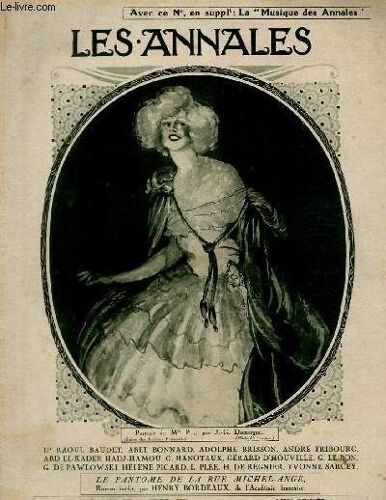 Les Annales Politiques Et Litteraires N° 2028 Portrait De Mlle P..., Par J.-G. Domergue