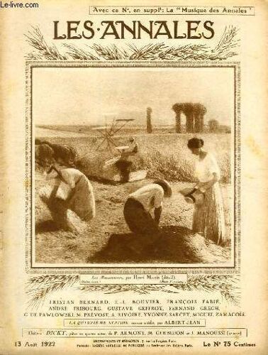 Les Annales Politiques Et Litteraires N° 2042 Les Moissoneurs, Par Henri Martin (Détail)
