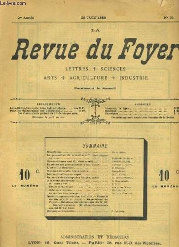La Revue Du Foyer. Lettres, Sciences, Arts, Agriculture, Industrie. 2e Annee N° 35. Crastignac, Les Medications En Vogue, La Peche Des Gros Poissons D'eau Douce