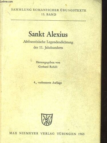 Sankt Alexius, Altfranzosische Legendendichtung Des 11. Jahrhunders