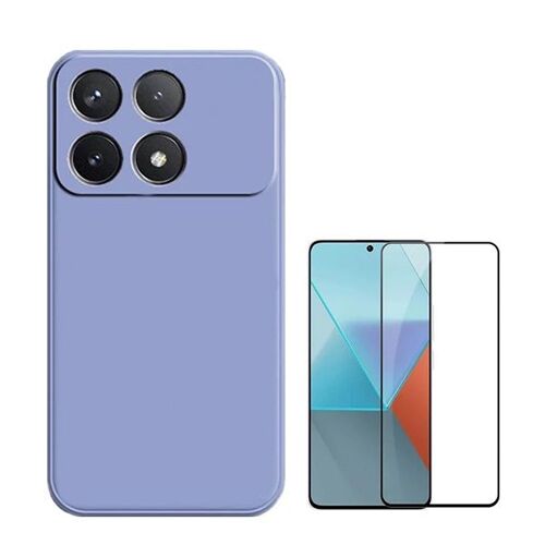 Kit De Film En Verre Trempé À Couverture Complète 5d + Couverture En Silicone Liquide Phonecare Compatible Avec Xiaomi Poco F6 Pro - Roxo