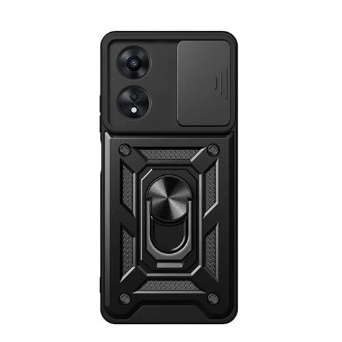 Étui Anti-Impact Magnétique Pour Fenêtre Coulissante De Défenseur Militaire Phonecare Compatible avec Oppo A60 - Noir