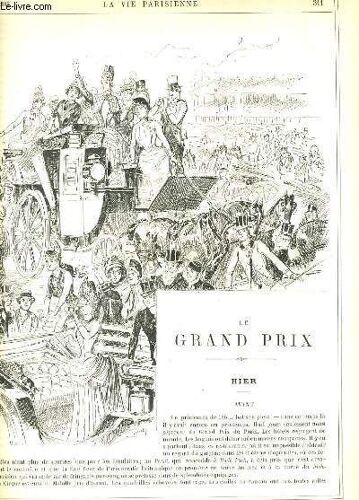 La Vie Parisienne 25e Année - N° 23 - Le Grand Prix De Tom. - Pour Aller Aux Courses 1867-1887 De In. - Societe Canine Pour L'amelioration Des Proprietaires De Chiens De Yves. - Comment On ...