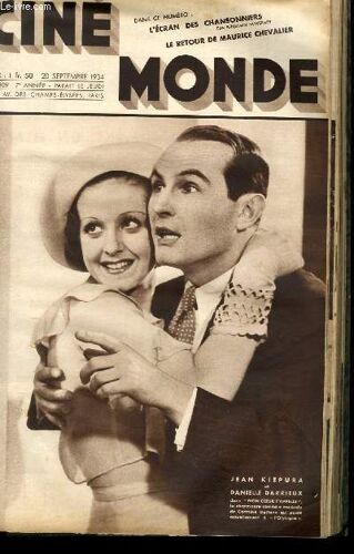 Cinemonde - 7e Annee - N° 309 - L'ecran Des Chansonniers - Le Etour De Maurice Chevalier - L'histoire Au Cinema En 1935 - Au Studio Par Odile-D. Cambier