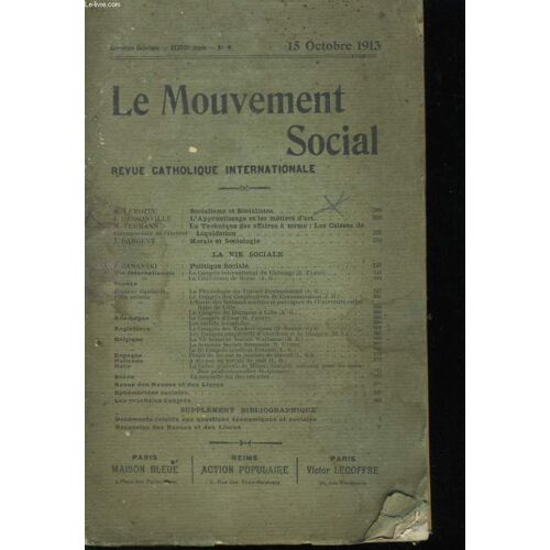 Le Mouvement Social - Revue Catholique Internationale