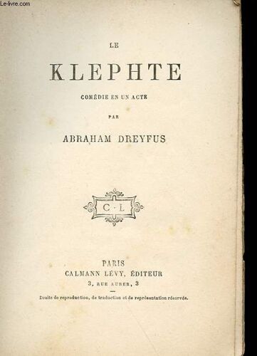 Le Klephte - Comedie En 1 Acte