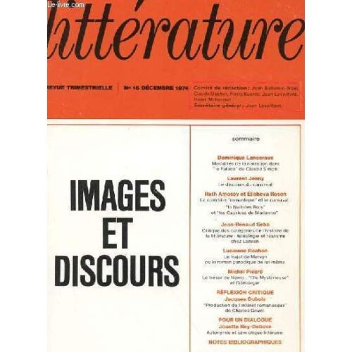 Litterature N° 16 - Images Et Discours