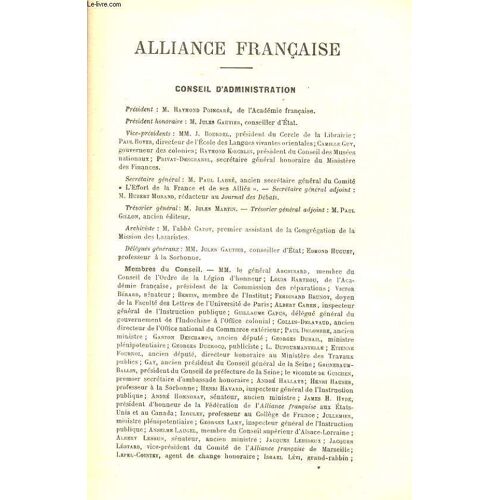 Revue De L'aliance Francaise