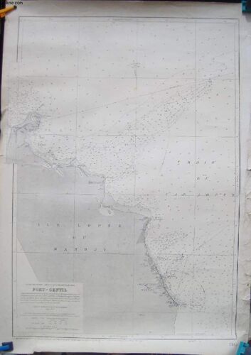 1 Carte Maritime En Noir Et Blanc - Ocean Atlantique - Afrique Equatoriale Fracaise - Port Gentil - Carte N°5885