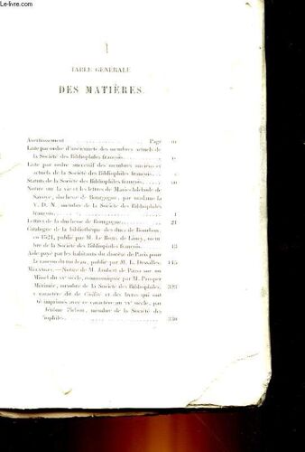 Melange Litteraire : Liste Par Ordre D'anciennete Des Membres Actuels De La Societe Des Bibliophiles Francois, Liste Par Ordre Successif Des Membres Anciens Et Actuels De La Societe Des ...
