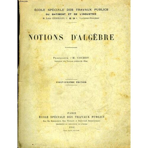 Notions D'algebre