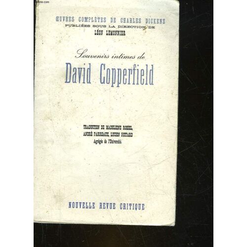 Oeuvres Completes De Charles Dickens - Souvenirs Intimes De David Copperfield