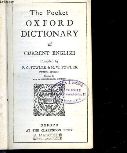 The Poket Oxford Dictionary Of Current English