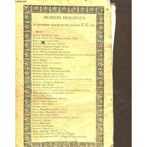 Dictionnaire Des Sciences Medicales - Tome 15- De - Femoral - A - Fistuleux