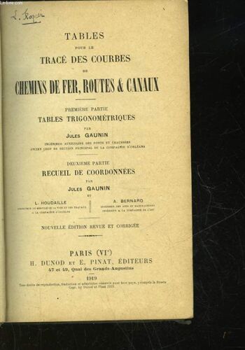 Tables Pour Le Trace Des Courbes De Chemins De Fer, Routes Et Canaux