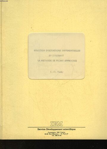 Solution D'equations Differentielles En Utilisant La Methode De Picart Approchee