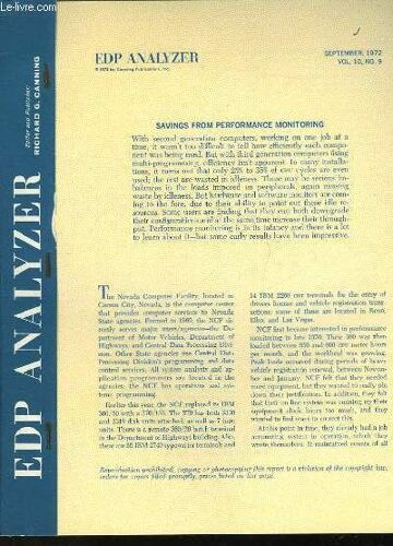 Saving From Performance Monitoring - Vol 10 - N°9