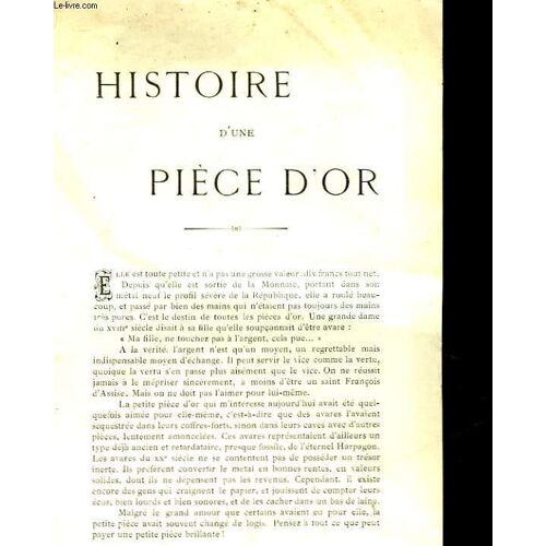Histore D'une Piece D'or