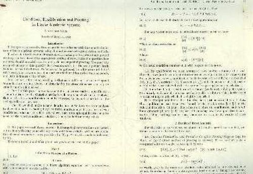 Condition, Equilibration And Pivoting In Linear Algebraix Systems