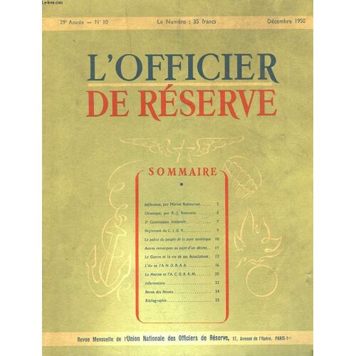 L'oficier De Reserve - 29° Annee - N°10