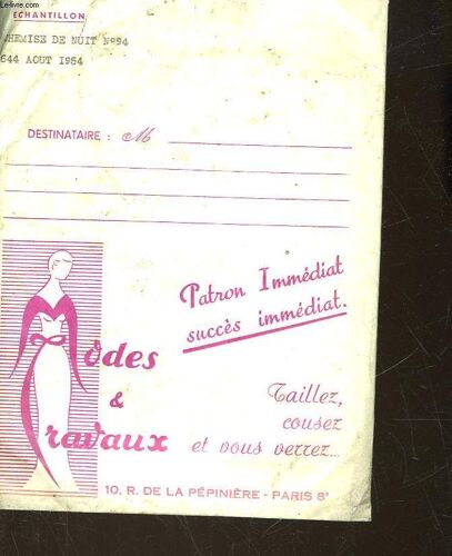 Mode Et Travaux - Patron Immediat Succes Immediat - Chemise De Nuit N°94