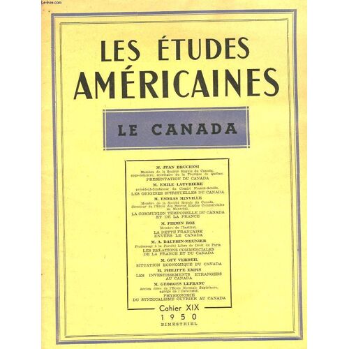 Les Etudes Americaines - Le Canada - Cahier 19